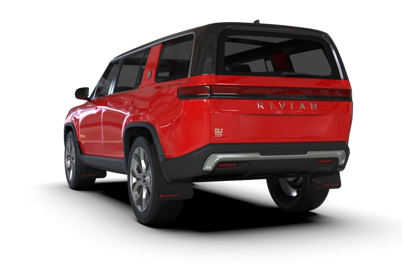 Rally Armor 2022+ Rivian R1S Black UR Mud Flap w/ Red Logo-Mud Flaps-Rally Armor