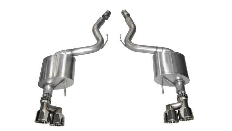 Corsa 15-16 Ford Mustang GT 5.0 3in Axle Back Exhaust Polish Quad Tips (Sport)-Axle Back-CORSA Performance
