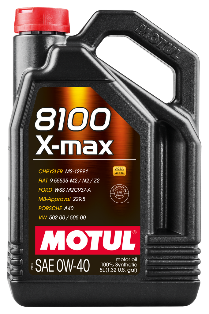Motul 5L Synthetic Engine Oil 8100 0W40 X-MAX - Porsche A40 Motul