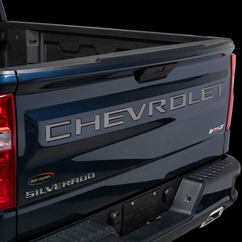 Putco 2020 Chevy Silv 2500/3500 Blk Platinum Tailgate Letters - CHEVROLET - Stamped Version Putco