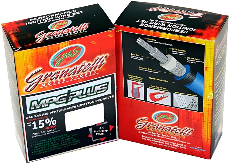 Granatelli 10-14 Ford 6.2L Perf Wire Set w/Inserts/Blue Hi-Temp Jacket/Black Fire Sleeve Granatelli Motor Sports