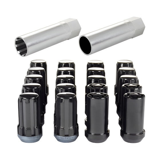 McGard SplineDrive Tuner 5 Lug Install Kit w/Locks & Tool (Cone) M14X1.5 / 1in. Hex - Blk McGard