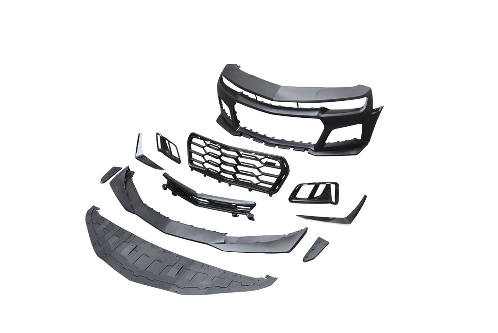 2010-2015 Chevy Camaro ZL1 1LE Track Package Front Bumper Conversion 11pcs Flat BLK - Black Ops Auto Works