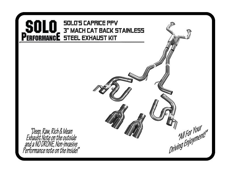 2011-2017 Chevrolet Caprice Solo Performance 3" Mach X3 Catback Exhaust - Black Ops Auto Works
