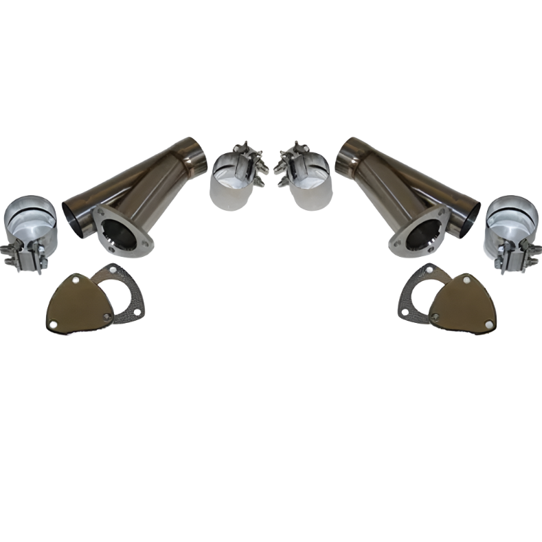 Granatelli 2.5in Stainless Steel Manual Dual Exhaust Cutout Kit w/Slip Fit Band Clamp Granatelli Motor Sports