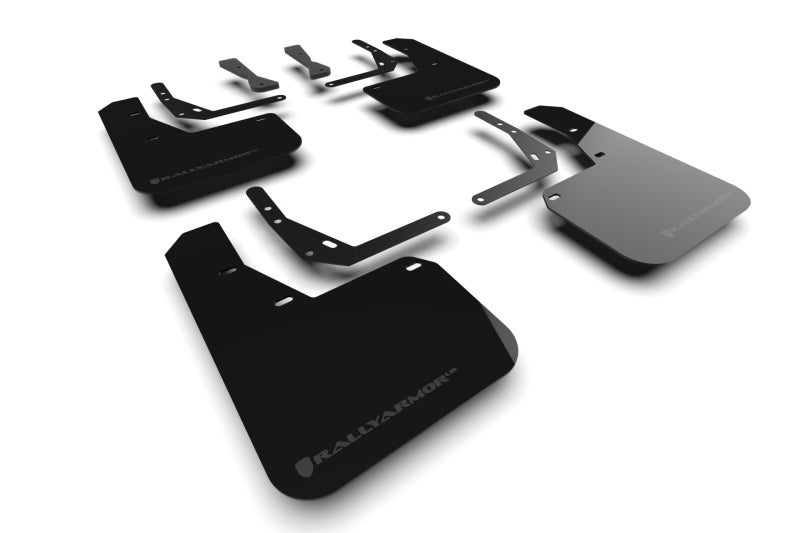 Rally Armor 2024 Hyundai Kona N Line Black UR Mud Flap w/ Grey Logo-Mud Flaps-Rally Armor