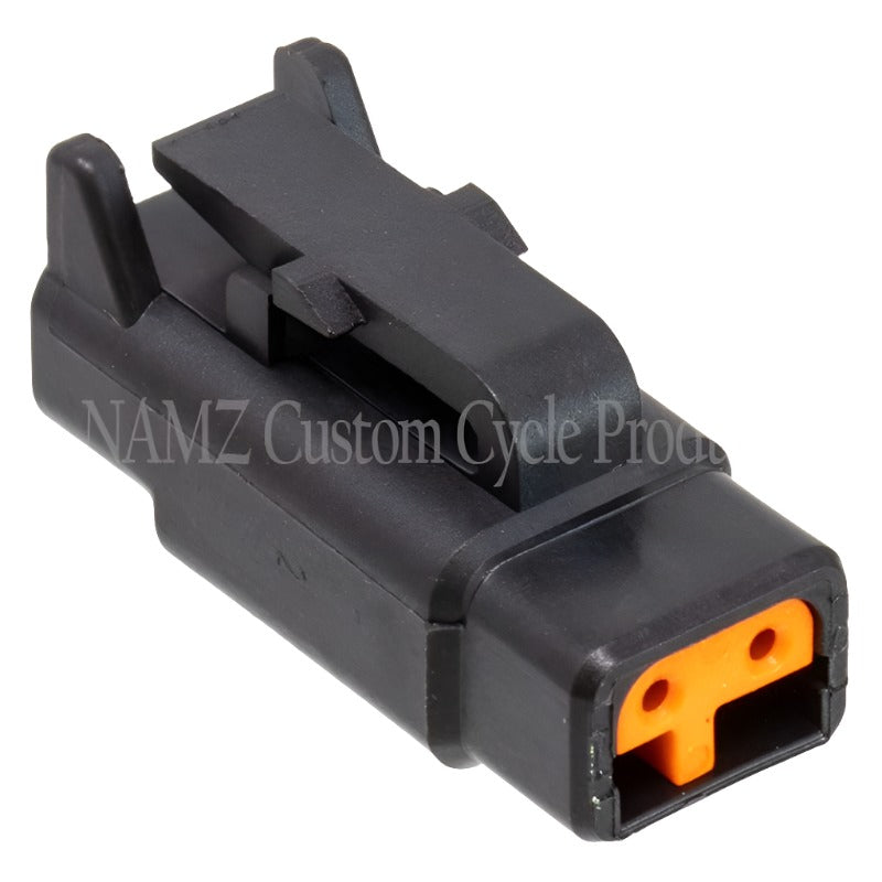 NAMZ Deutsch DTM 2-Position Plug w/2 Stamped Terminals & Wedgelock - Black (HD 74112-98BK)-Wiring Connectors-NAMZ