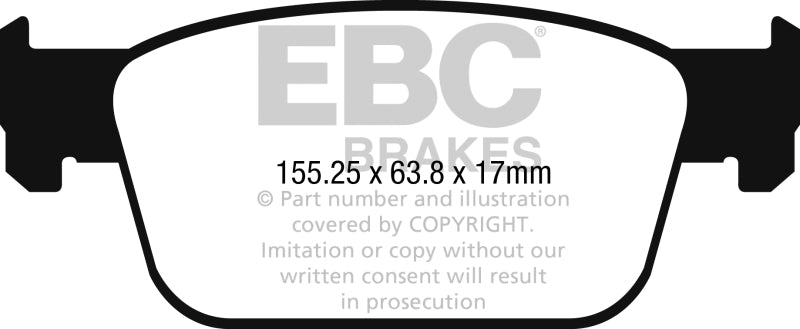 EBC 2017+ Audi A4 2.0L Turbo (B9) Yellowstuff Front Brake Pads-Brake Pads - Performance-EBC