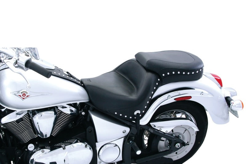 Mustang 06-21 Kawasaki Vulcan 900 Classic, Custom Standard Touring 1PC Seat w/Studs - Black Mustang Motorcycle