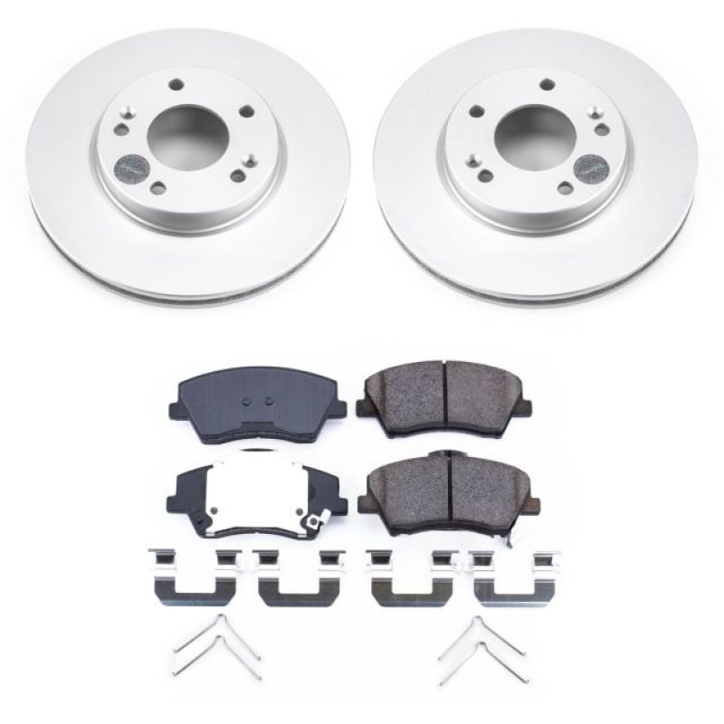 Power Stop 17-19 Hyundai Ioniq Front Z17 Evolution Geomet Coated Brake Kit-Brake Kits - Performance Blank-PowerStop