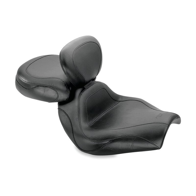 Mustang 02-08 Honda VTX1800C Sport Touring 2PC Seat w/Driver Backrest - Black Mustang Motorcycle