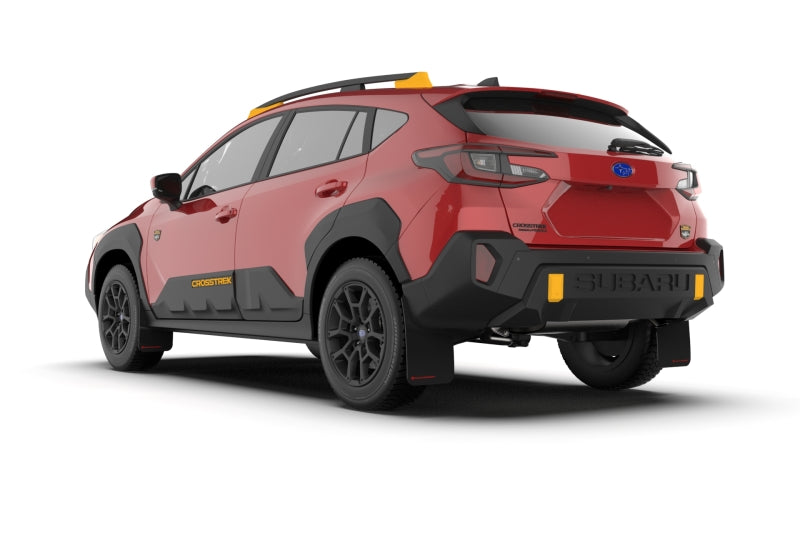 Rally Armor 2024 Subaru Crosstrek (Wilderness Only) Black UR Mudflap W/Wild-Orange Logo No Drill Req Rally Armor