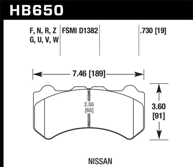 Hawk 09-11 Nissan GT-R DTC-60 Motorsports Front Brake Pads Hawk Performance