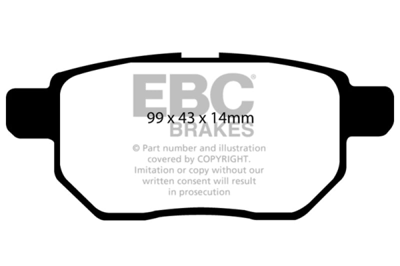EBC 09-10 Pontiac Vibe 1.8 Ultimax2 Rear Brake Pads-Brake Pads - OE-EBC