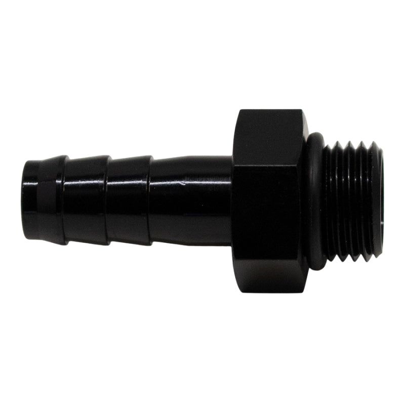 DeatschWerks 6AN ORB Male to 3/8in Male Triple Barb Fitting (Incl O-Ring) - Anodized Matte Black-Fittings-DeatschWerks