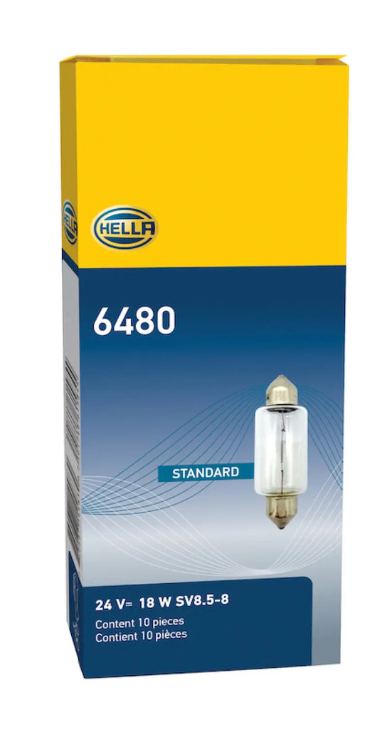 Hella Bulb 6480 24V 18W SV8.5-8 T4.625 15x43mm Hella