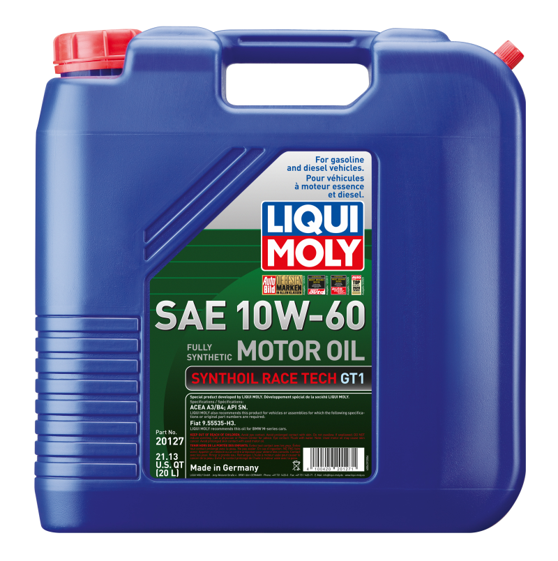 LIQUI MOLY 20L Synthoil Race Tech GT1 Motor Oil SAE 10W60-Motor Oils-LIQUI MOLY
