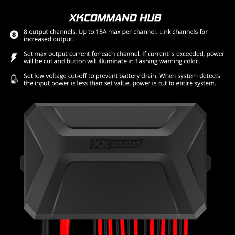 XK Glow XKcommand Bluetooth Switch Panel for Lights 12V Accessory Offroad-Switch Panels-XKGLOW