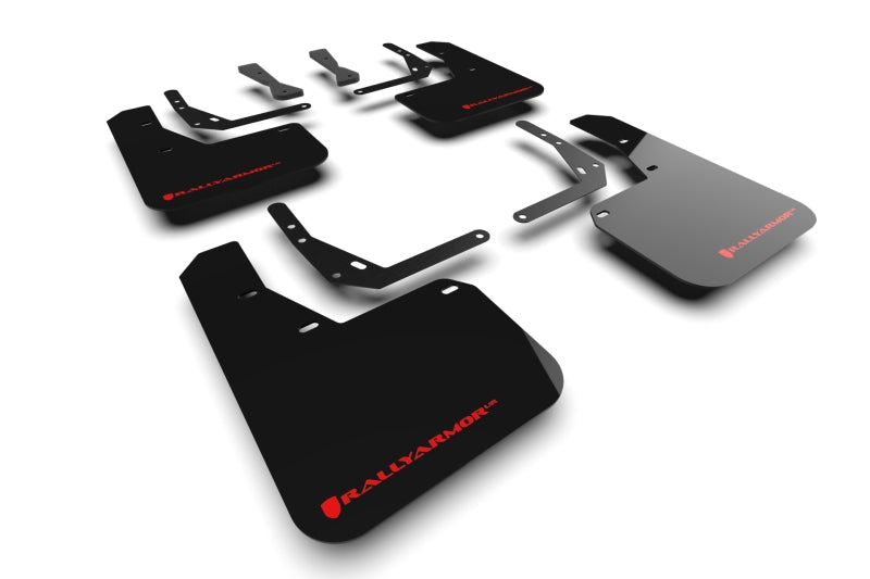 Rally Armor 2024 Hyundai Kona N Line Black UR Mud Flap - Red Logo-Mud Flaps-Rally Armor