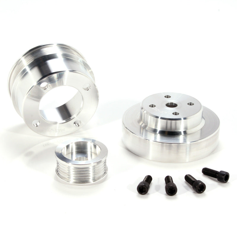 BBK 86-93 Mustang 5.0 Underdrive Pulley Kit - Lightweight CNC Billet Aluminum (3pc) BBK