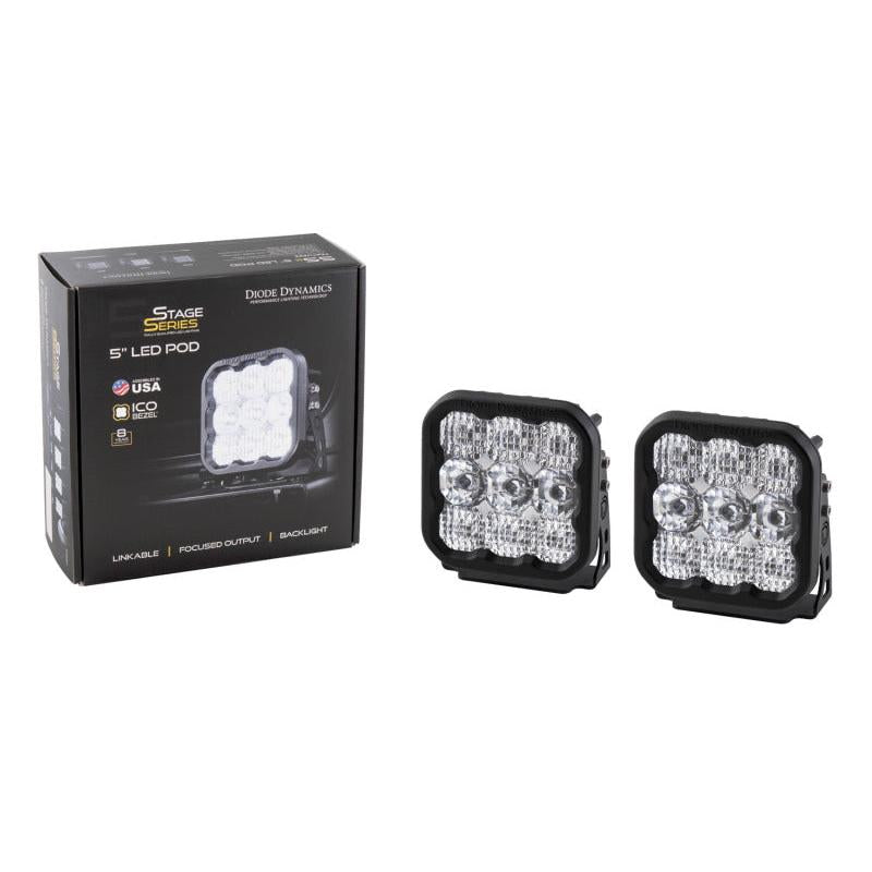 Diode Dynamics SS5 LED Pod Pro - White Spot (Pair)-Light Accessories and Wiring-Diode Dynamics-691025935035-