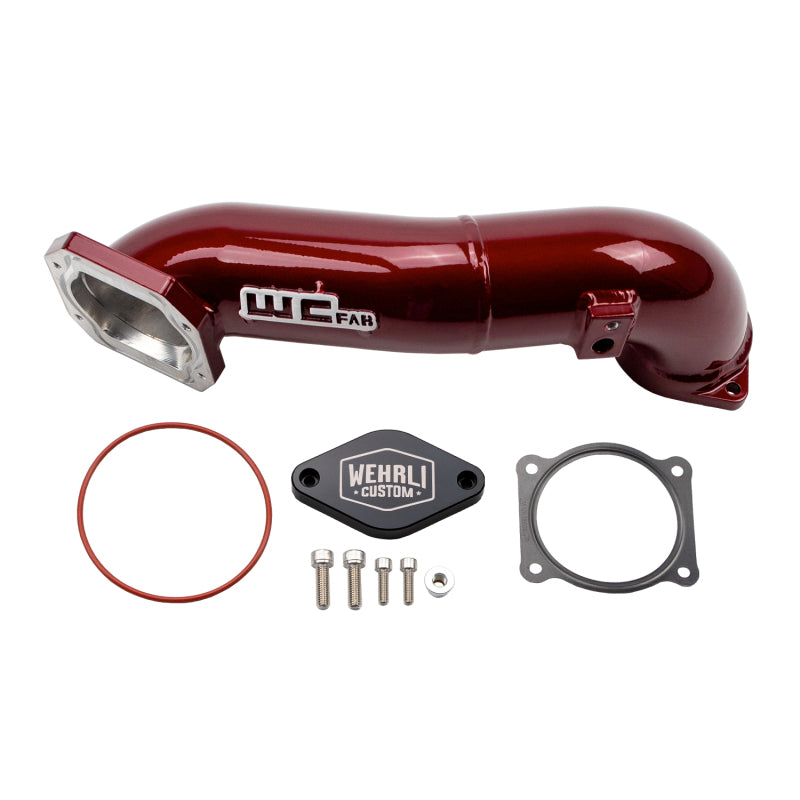 Wehrli 11-16 LML Duramax Passenger Side Upper Crossover Intercooler Pipe Kit - WCFab Red - Black Ops Auto Works