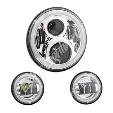 Load image into Gallery viewer, Letric Lighting 7? Full-Halo Chrome LED Headlight with (2) 4.5? Full-Halo Chrome Passing Lamps Letric Lighting