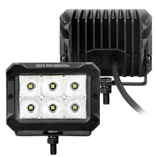 Load image into Gallery viewer, Go Rhino Xplor Bright Series Rectangle LED Spot Light Kit (Surface/Thread Stud Mnt) 4x3 - Blk (Pair) Go Rhino