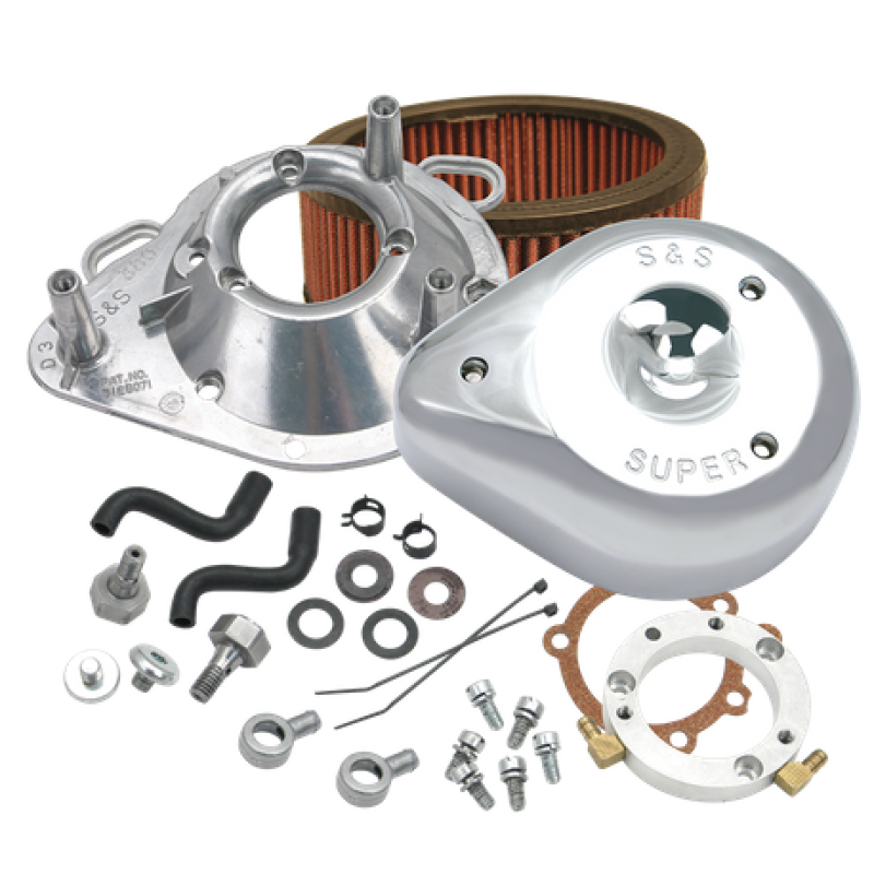 S&S Cycle 93-06 BT w/ Stock CV Carburetors Teardrop Air Cleaner Kit-Air Intake Components-S&S Cycle