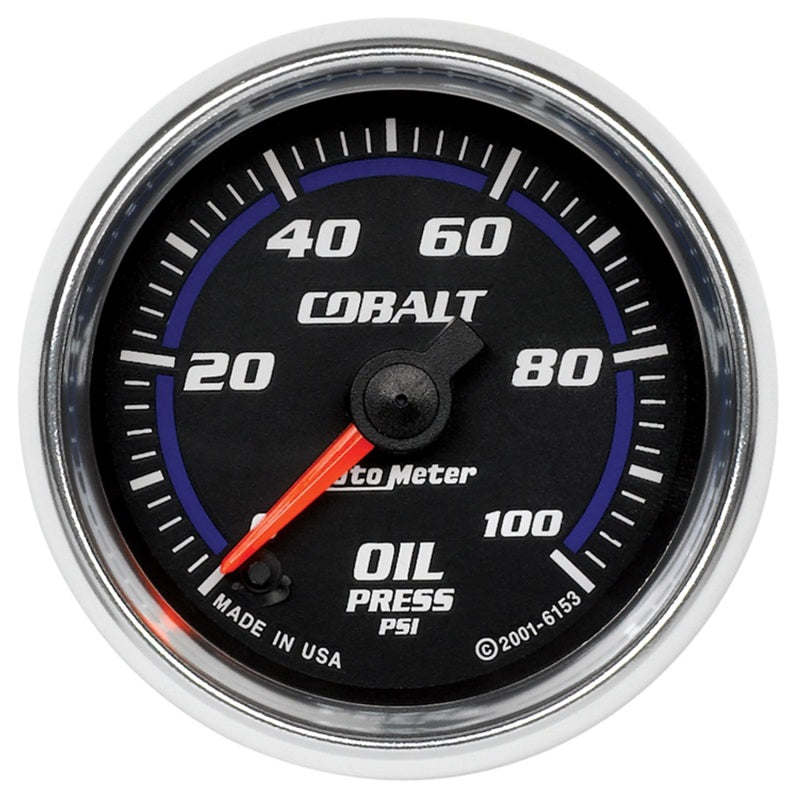 Autometer Cobalt 52mm 100 PSI Electric Oil Pressure Gauge AutoMeter