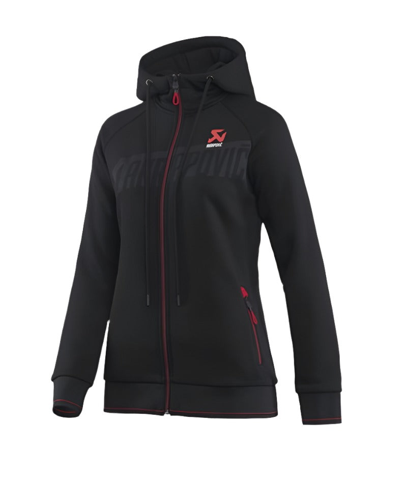 Akrapovic Womens Corpo Zip Hoodie Black - Small Akrapovic