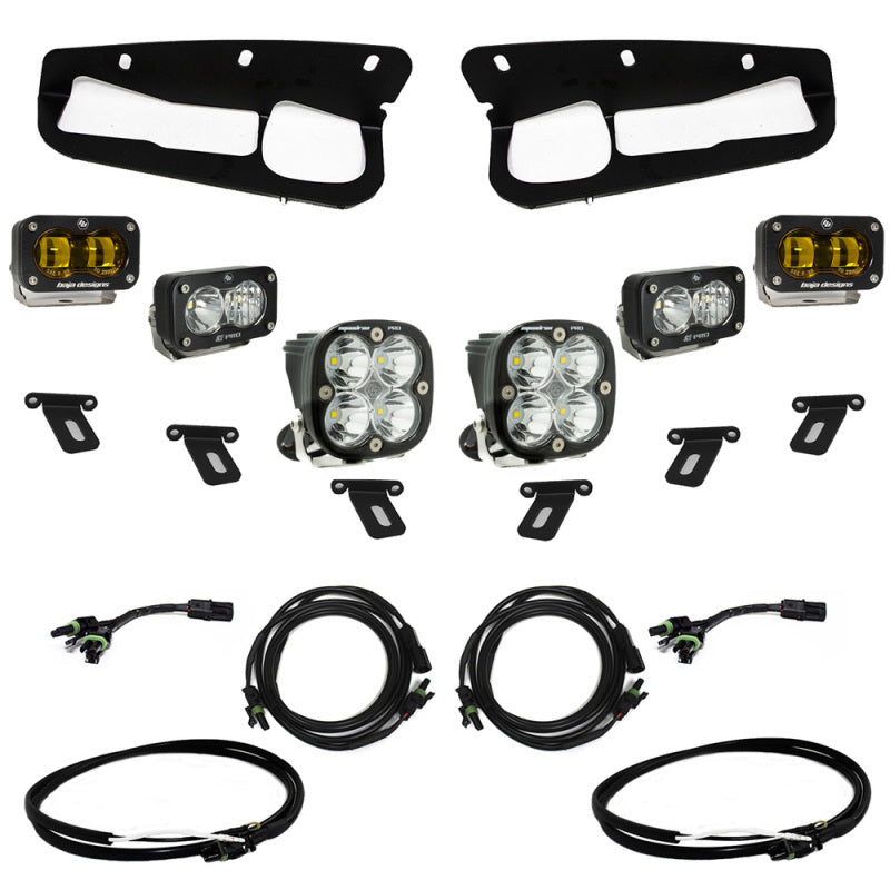 Baja Designs 21-22 Ford Bronco w/Steel Bumper S2 SAE Pro Fog Pocket Light Kit w/Upfitter - Amber-Light Bars & Cubes-Baja Designs