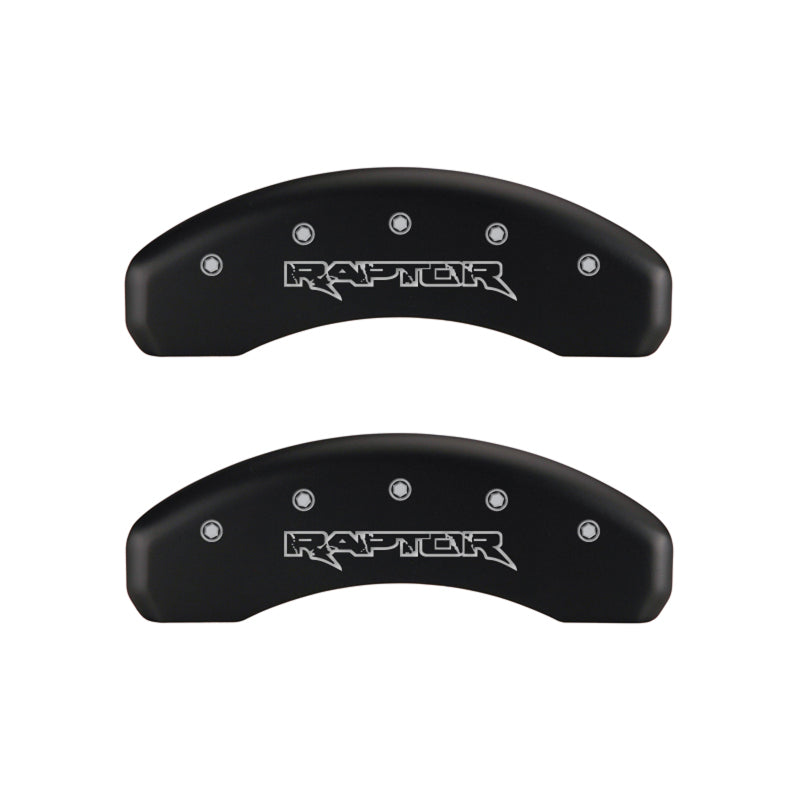 MGP 4 Caliper Covers Engraved Front & Rear Raptor Red finish silver ch-Caliper Covers-MGP