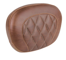 Load image into Gallery viewer, Mustang 97-23 Harley Touring Sissy Bar Pad (12 inch x 9 inch) Diamond Stitch - Brown Mustang Motorcycle