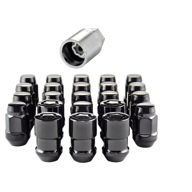 McGard Jeep Wrangler Install Kit (Cone Seat Bulge) 1/2-20 / 3/4 Hex / (18 Lug Nuts / 5 Locks) - Blk McGard