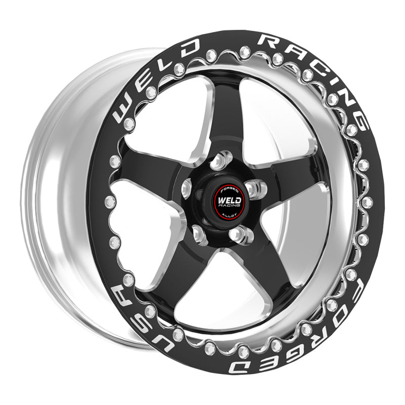 Weld S71 15x11.33 / 5x115 Conical Lug / 6.5in BS Black Wheel 3.18in ID (Medium) - Single Beadlock Weld