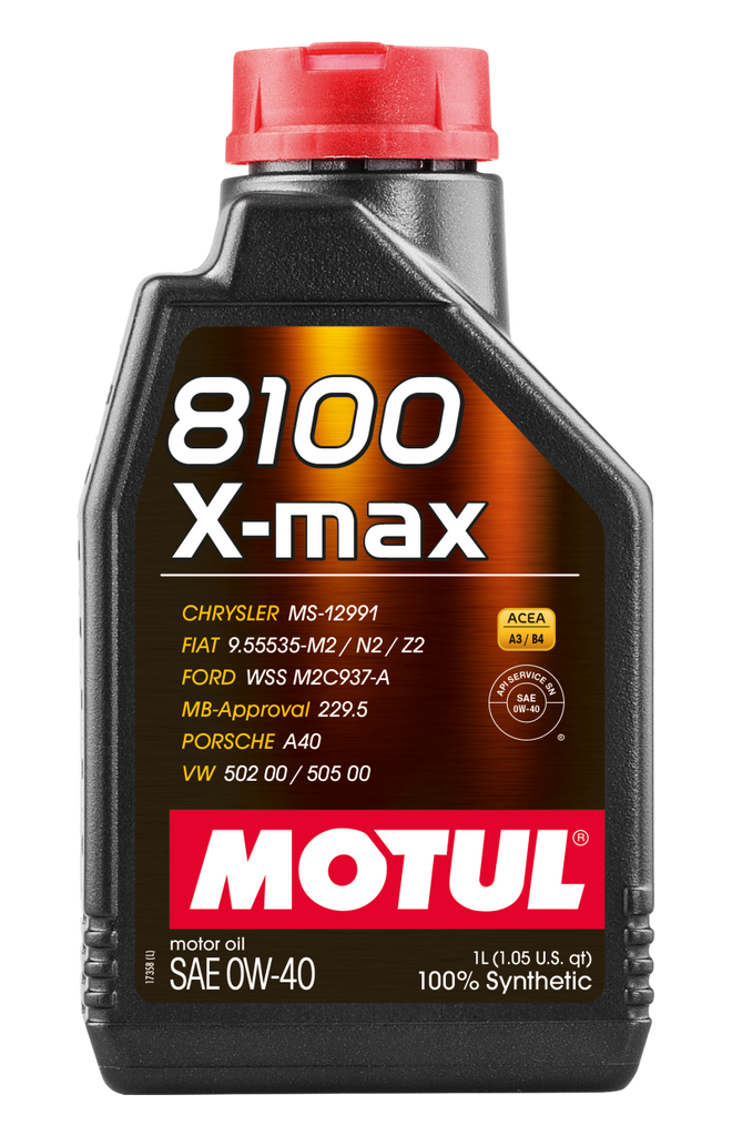 Motul 1L Synthetic Engine Oil 8100 0W40 X-MAX - Porsche A40 Motul