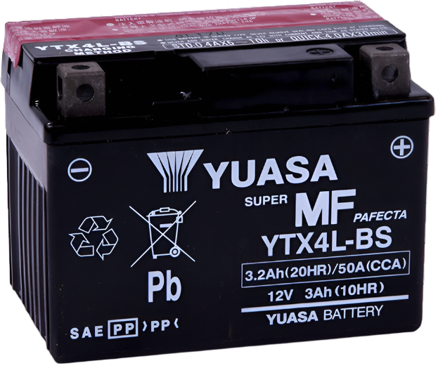 Yuasa YTX4L-BS Maintenance Free AGM 12 Volt Battery (Bottle Supplied)-Batteries-Yuasa Battery