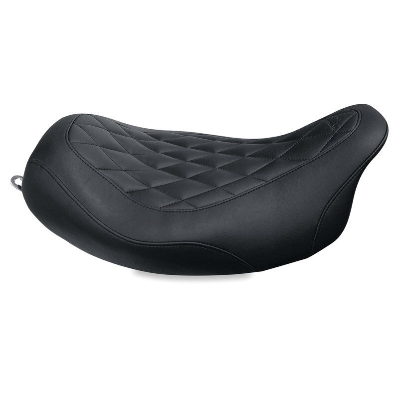 Mustang 08-21 Harley Electra Glide Std,Rd Glide,Rd King,Str Glide Solo Seat Diamond Stitch - Brown Mustang Motorcycle
