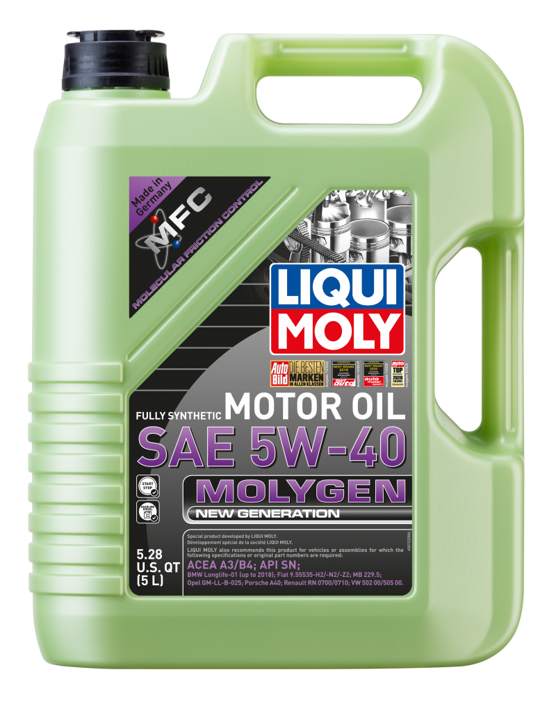 LIQUI MOLY 5L Molygen New Generation Motor Oil SAE 5W40 LIQUI MOLY