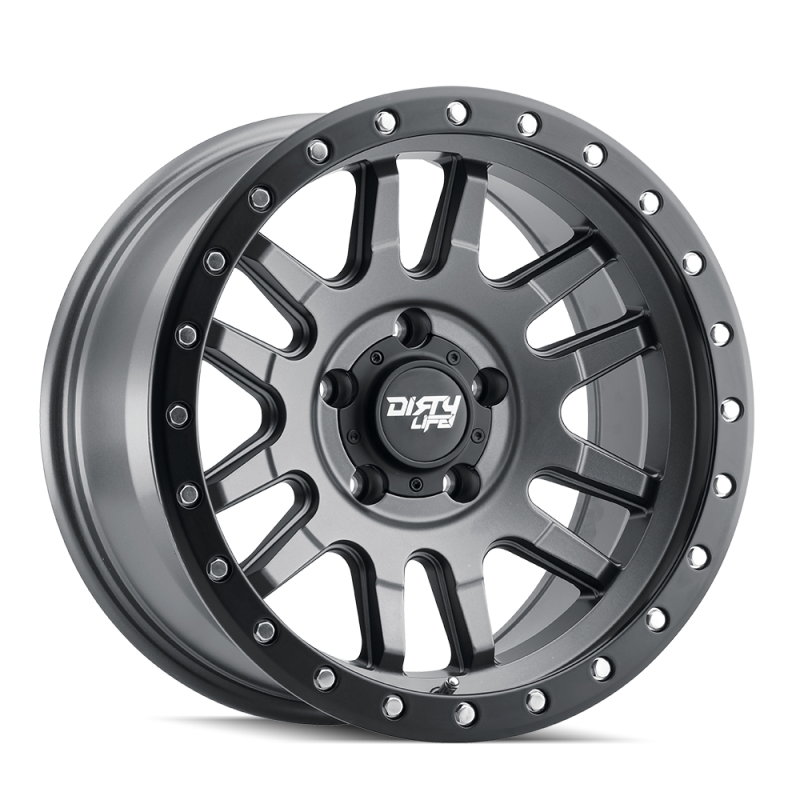 Dirty Life 9309 Canyon Pro 17x9/5x127 BP/-12mm Offset/71.5mm Hub Satin Graphite Wheel - Beadlock-Wheels - Cast-Dirty Life