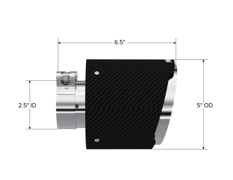 MBRP Universal Carbon Fiber Tip 2.5in ID / 5in OD Out / 6.5in Length Angle Cut Dual Wall MBRP