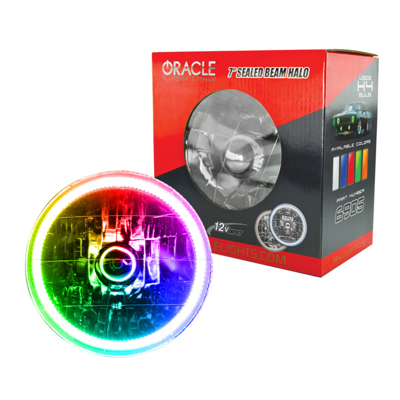 Oracle Pre-Installed Lights 7 IN. Sealed Beam - ColorSHIFT Halo-Headlights-ORACLE Lighting