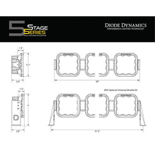 Load image into Gallery viewer, Diode Dynamics Jeep JL SS5 Sport CrossLink Windshield - White Combo Lightbar Kit-Light Bars &amp; Cubes-Diode Dynamics-195995125965-