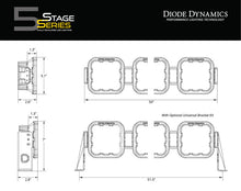 Load image into Gallery viewer, Diode Dynamics SS5 Pro Universal CrossLink 8-Pod Lightbar - White Combo Diode Dynamics