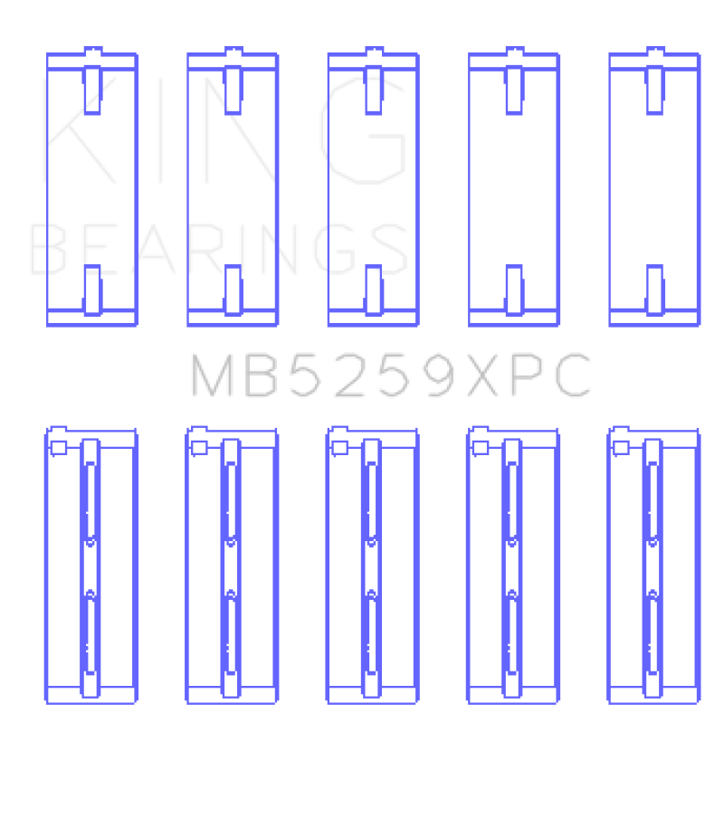 King Honda A-Series/B-Series/K-Series (Size .026) pMaxKote Performance Main Bearing Set-Bearings-King Engine Bearings