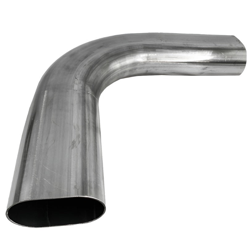Granatelli 3in Oval Stainless Steel Horizontal 90 Deg Bend 4.5in Bend Radius Tubing Granatelli Motor Sports