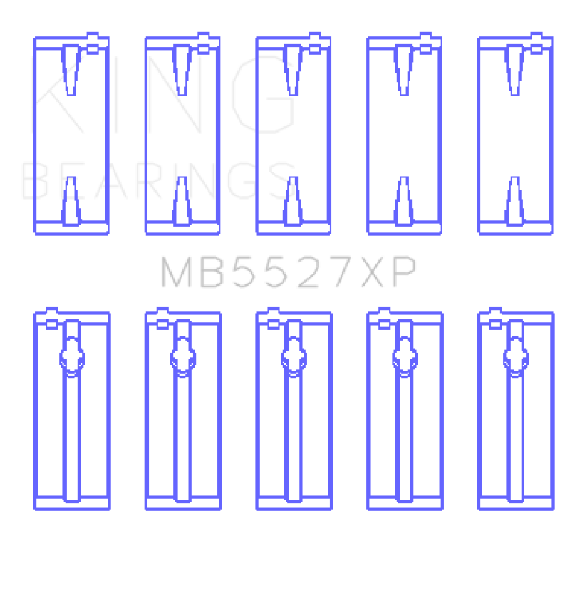 King Toyota 4AGE/4AGZE 16V 1.6L (Size 0.25 Oversized) Performance Main Bearing Set-Bearings-King Engine Bearings