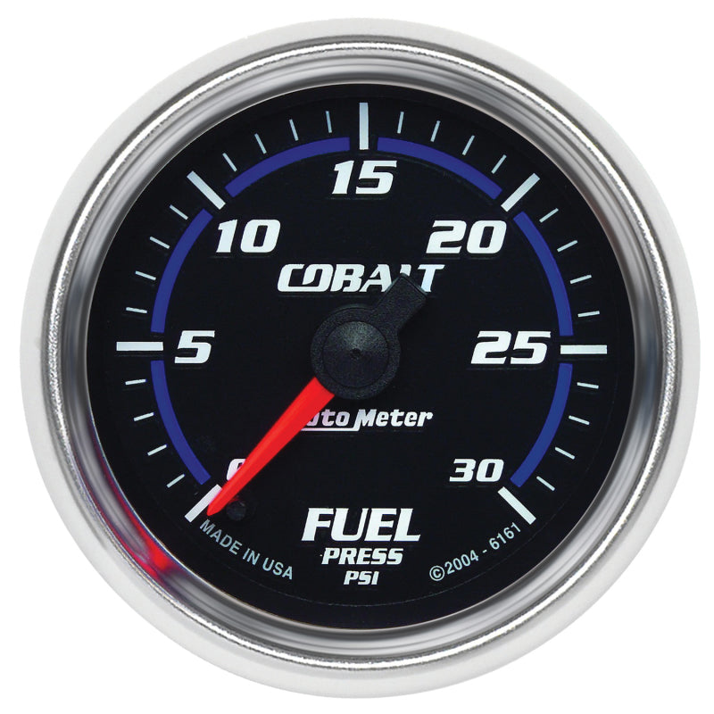 Autometer Cobalt 52mm 0-30 PSI Full Sweep Electronic Fuel Pressure Gauge-Gauges-AutoMeter