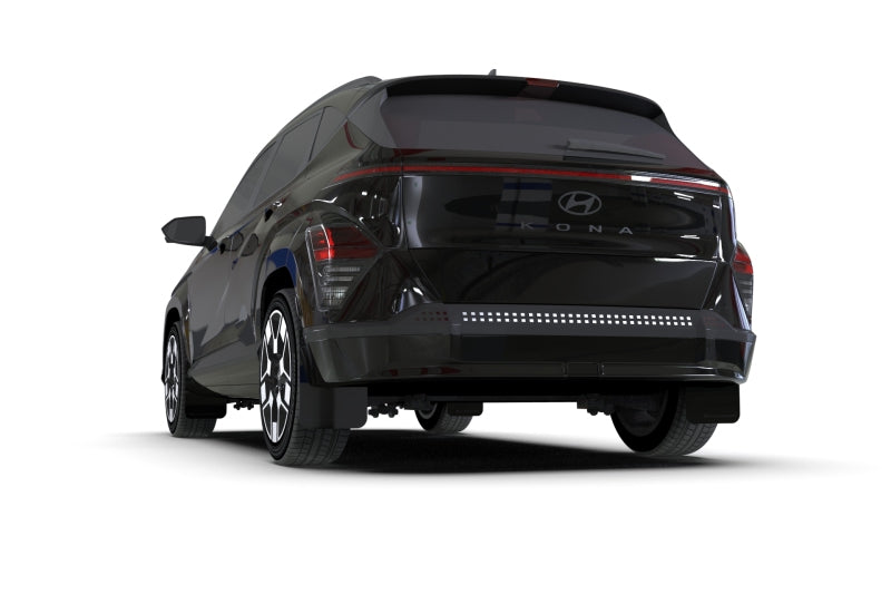 Rally Armor 2024 Hyundai Kona EV Black UR Mud Flap - Metallic Black Logo-Mud Flaps-Rally Armor